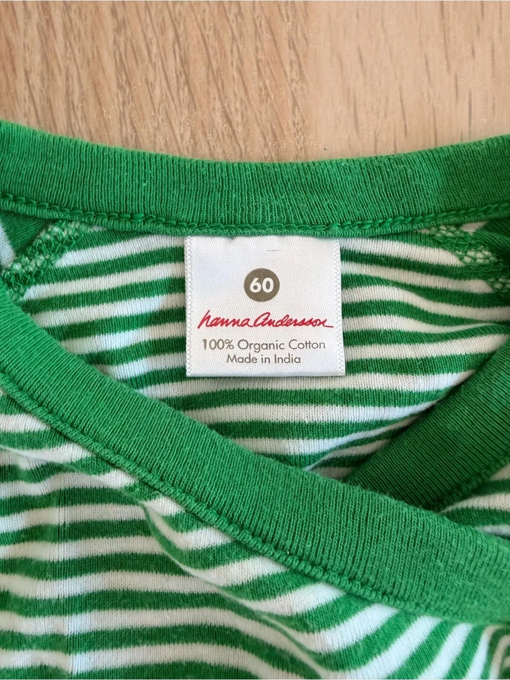 Hanna Andersson Green and White Striped Baby Long Sleeve Onesie + Pants Set 3-6M - Picture 3 of 7